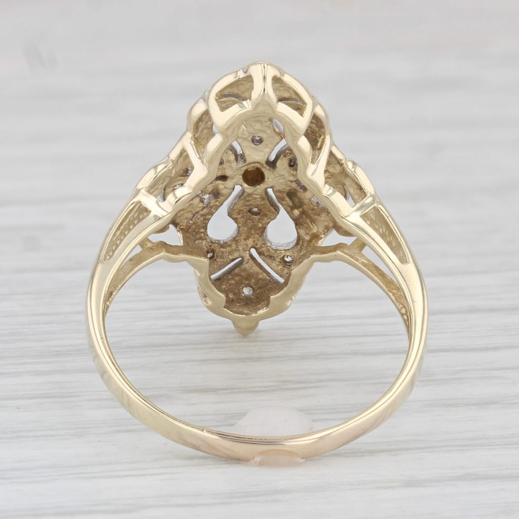 Light Gray Diamond Accented Opening Ring 10k Yellow White Gold Size 9.5