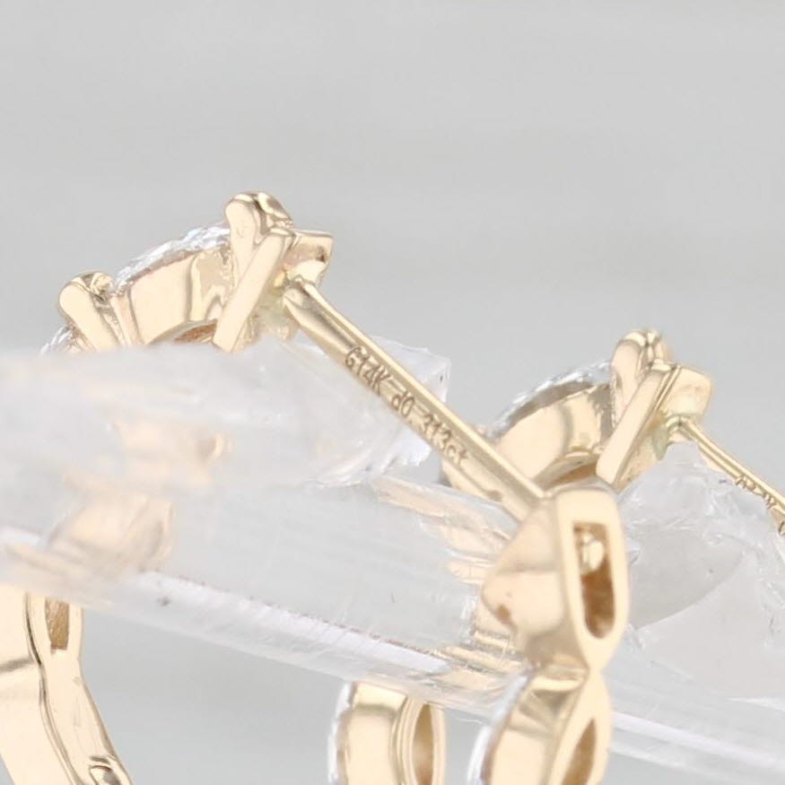 Light Gray New Lab Created Diamond Inside Out Hoop Earrings 14k Yellow Gold Huggie Hoops