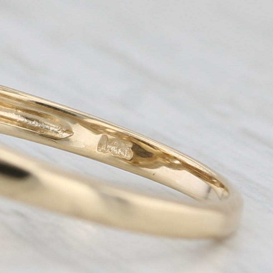 Light Gray Cultured Black Pearl Diamond Ring 14k Yellow Gold Size 6