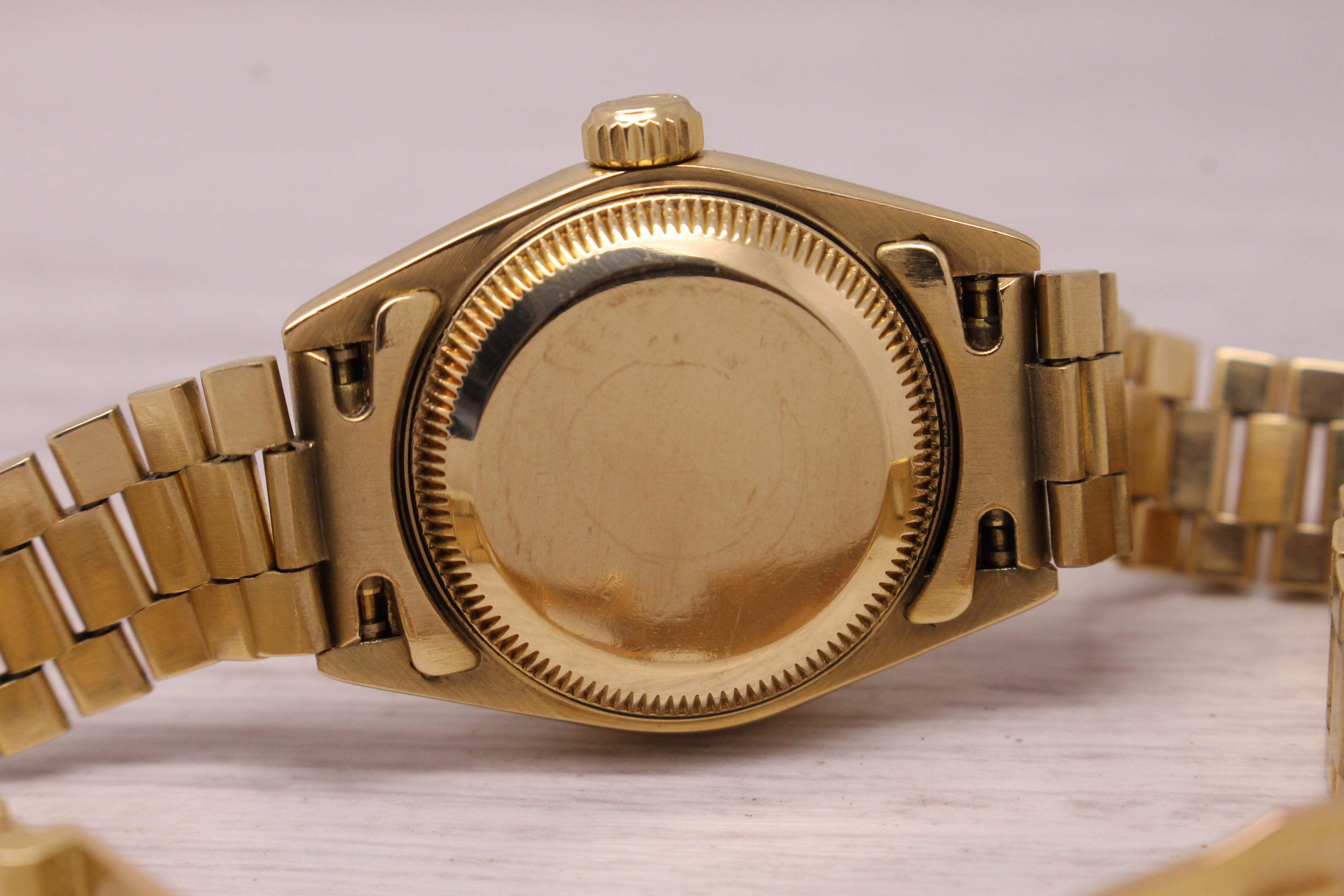 Vintage 1985 Rolex Datejust 69178 Ladies President 18k Gold Watch w Box Papers