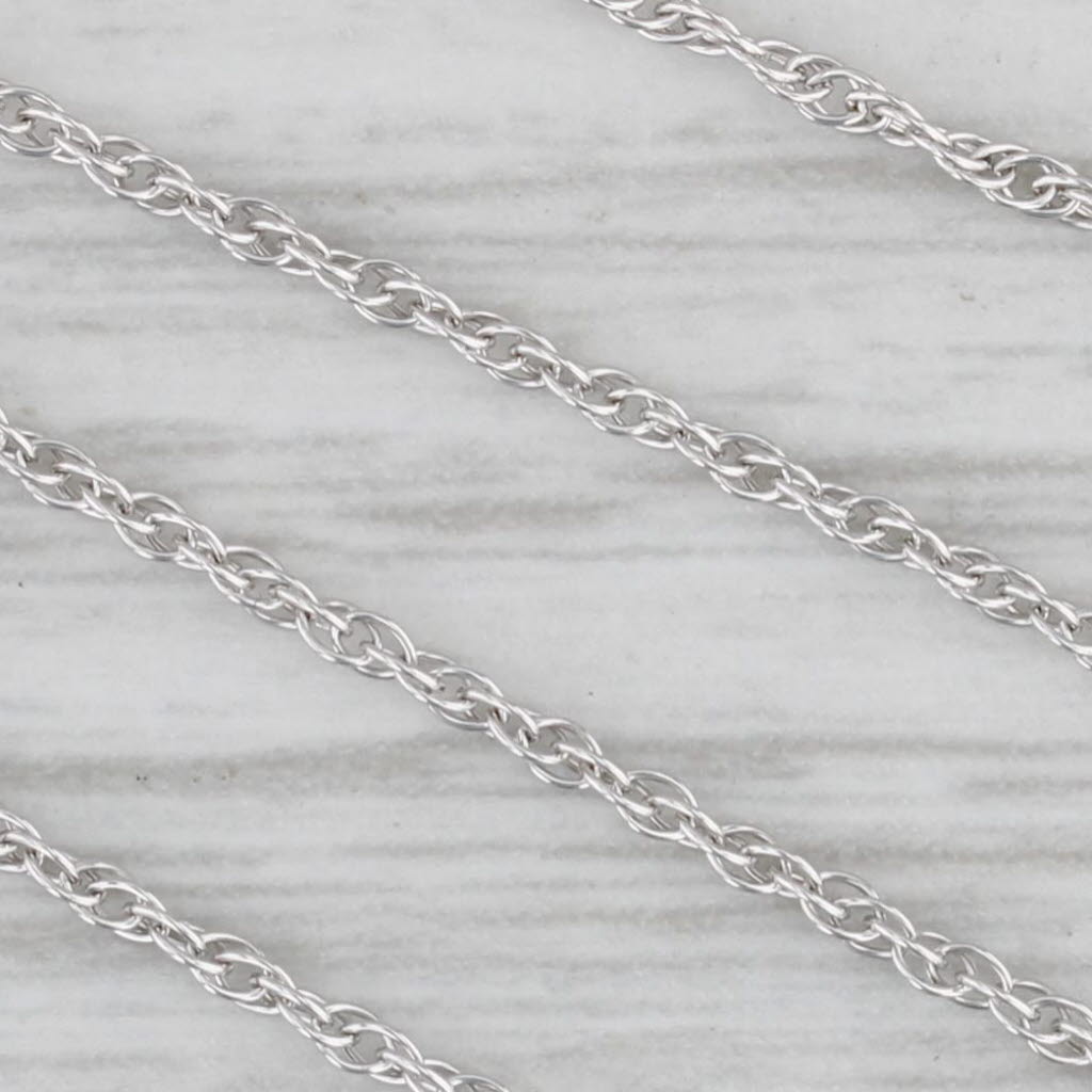 Gray Rope Chain Necklace 14k White Gold 17.75" 0.9mm