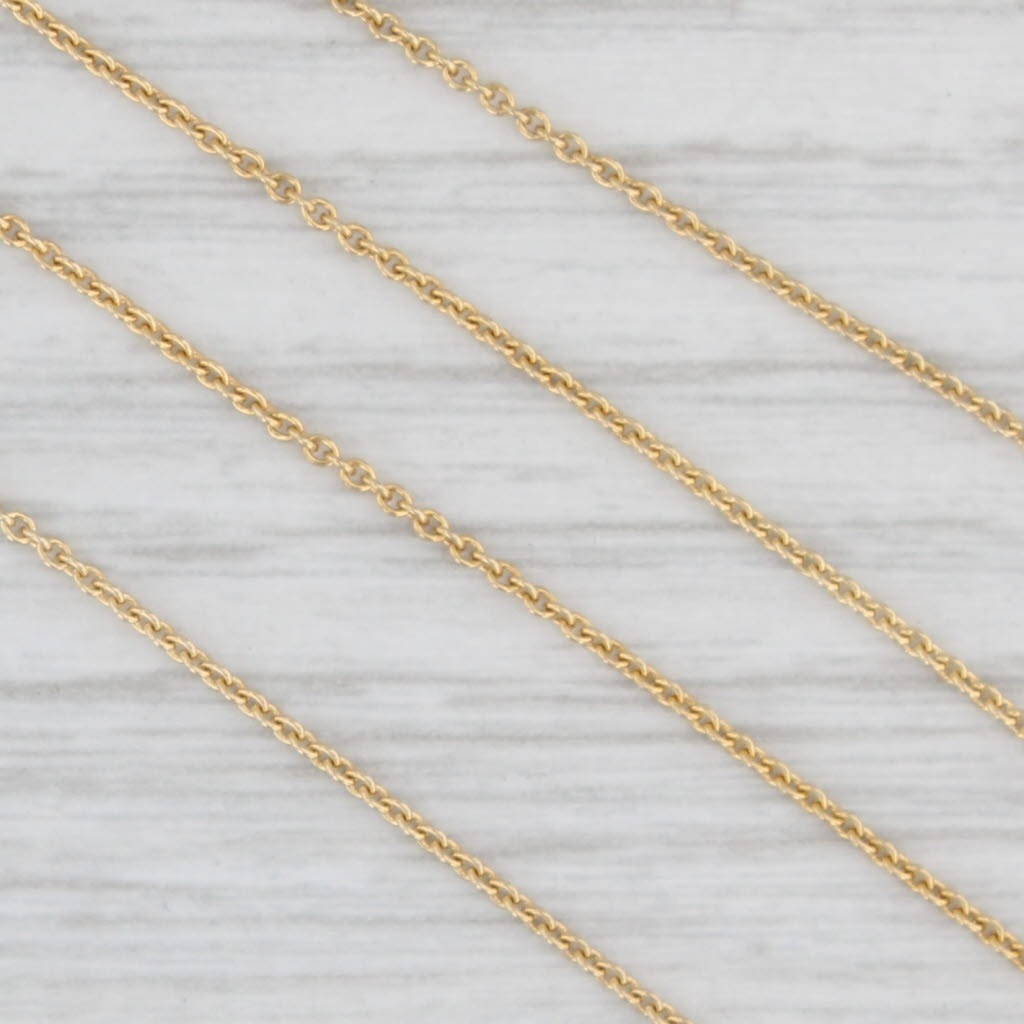Light Gray 17.75" 0.7mm Cable Chain Necklace 14k Yellow Gold Lobster Clasp