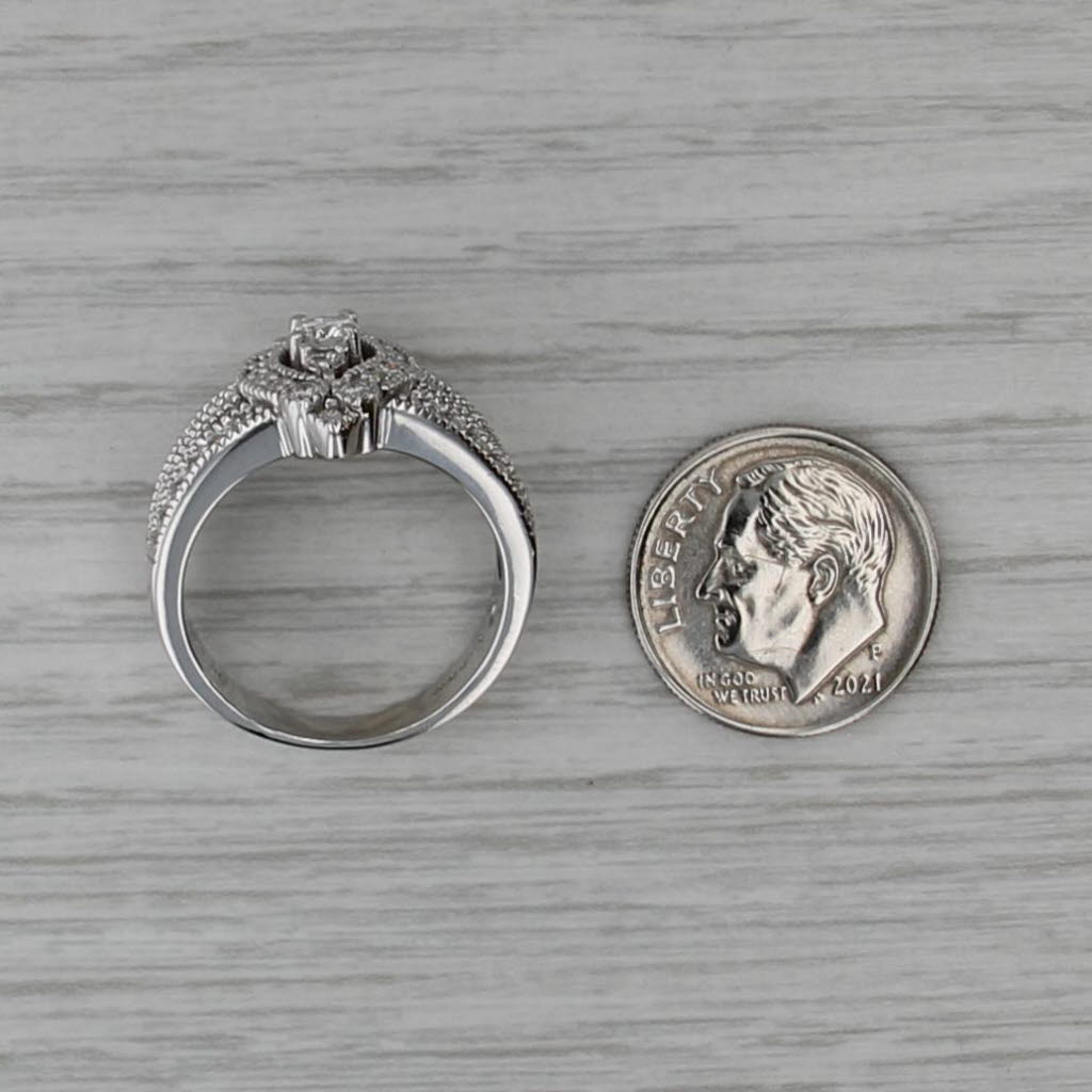 1ctw Diamond 14k White Gold Size 7.5 Cocktail