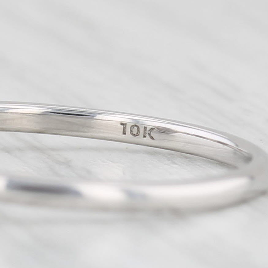 Light Gray Diamond Ring 10k White Gold Size 7 Stackable Engagement Style