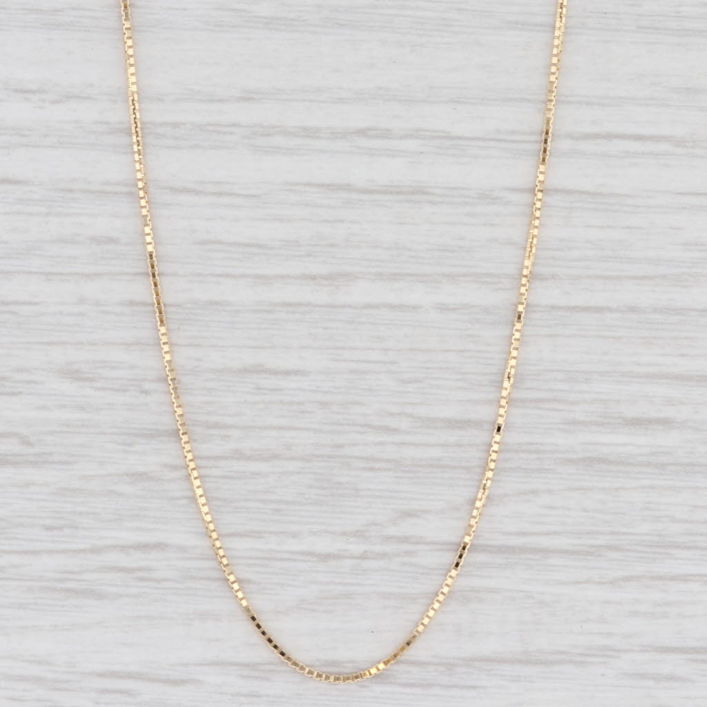 New Octava Box Chain Necklace 18k Yellow Gold 18" 0.7mm Italian