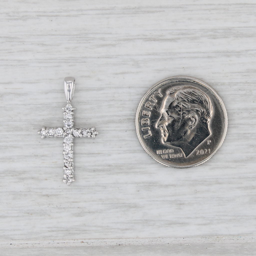 0.20ctw Diamond Cross 14k White Gold Small Drop
