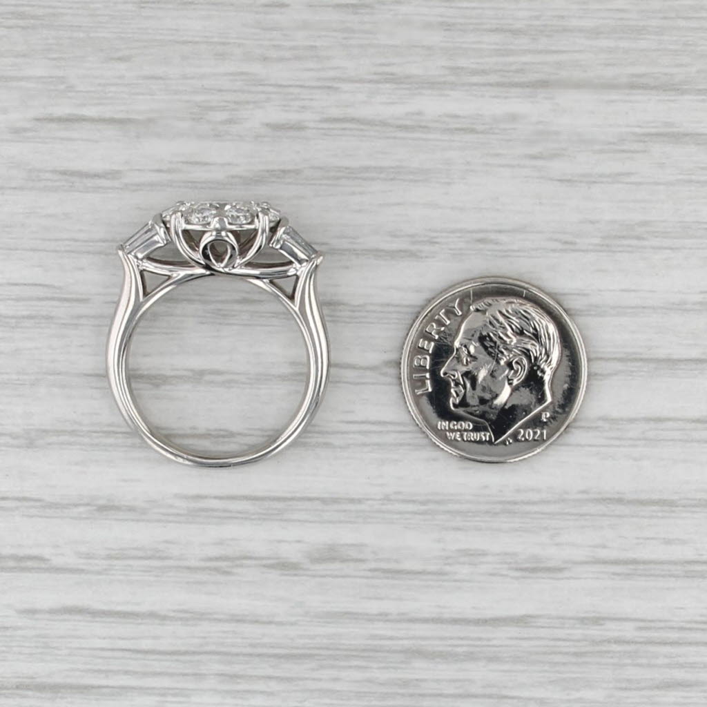 1.84ctw VS2 Round Diamond Halo Engagement Ring 950 Platinum Size 6.25-6.5