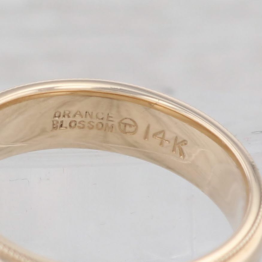Light Gray Vintage Traub Orange Blossom Ring 14k Yellow Gold Size 8 Wedding Band Stackable