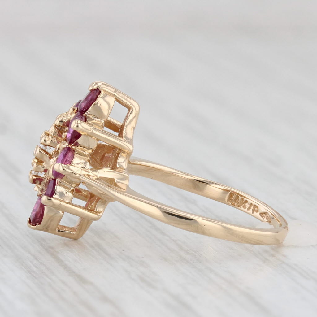 Light Gray 1.04ctw Ruby Diamond Ring 14k Yellow Gold Size 4.25