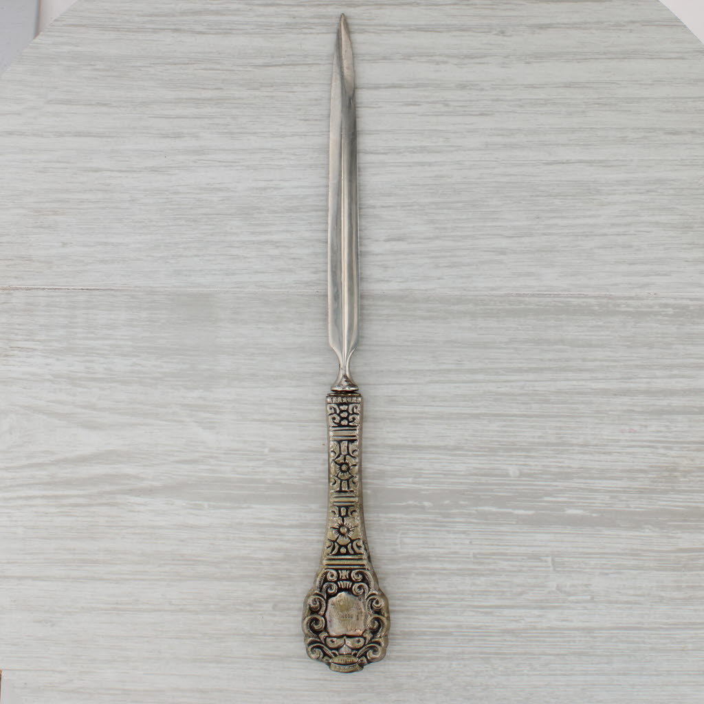 Gray Vintage Bethlehem Letter Opener 800 Silver Stainless Steel Enamel