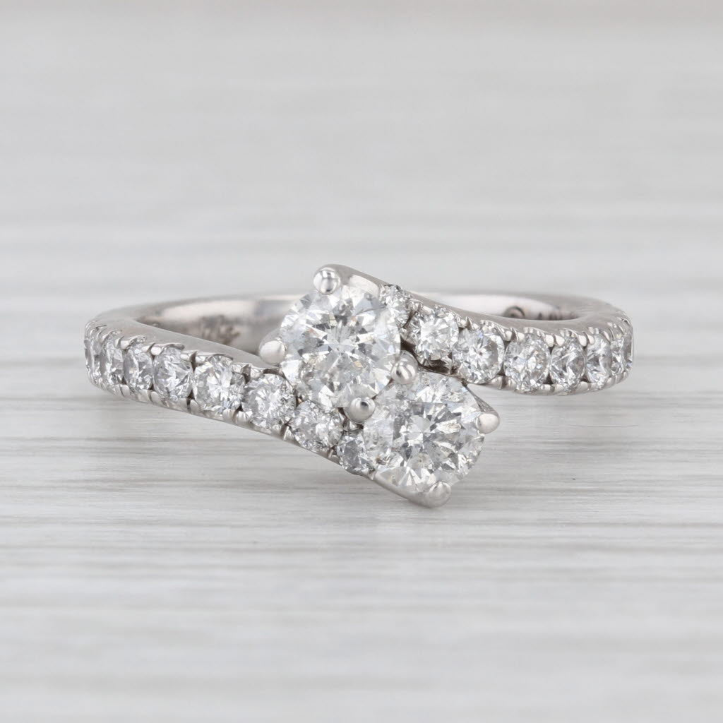 Ever Us 1.73ctw Diamond Bypass Ring 14k White Gold Size 7 Engagement Anniversary