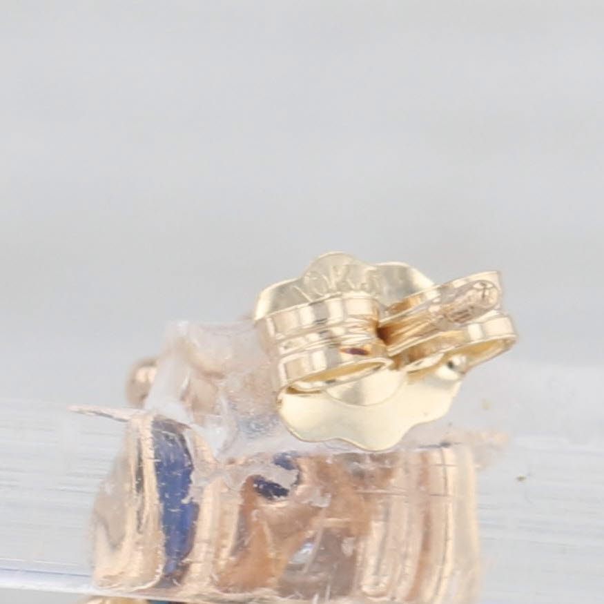 Light Gray 0.42ctw Blue Sapphire Diamond Flower Stud Earrings 10k Yellow Gold