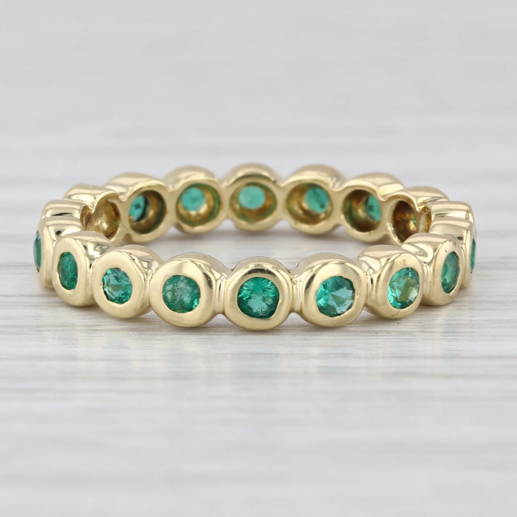 0.50ctw Emerald Eternity Band 18k Yellow Gold Size 6.5 Stackable Wedding Ring