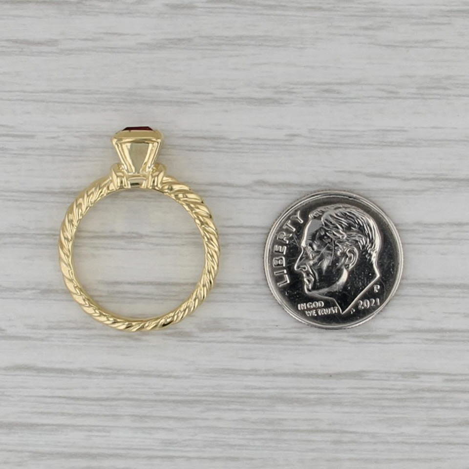 David Yurman 0.60ctw Pink Tourmaline Solitaire Ring 18k Yellow Gold Size 6