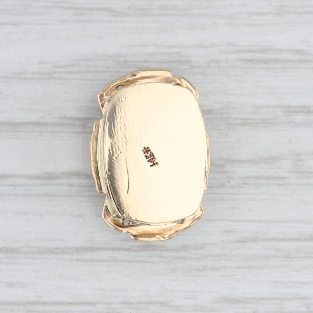 Light Gray 0.37ctw Diamond 3-Stone Slide Bracelet Charm 14k Yellow Gold Vintage