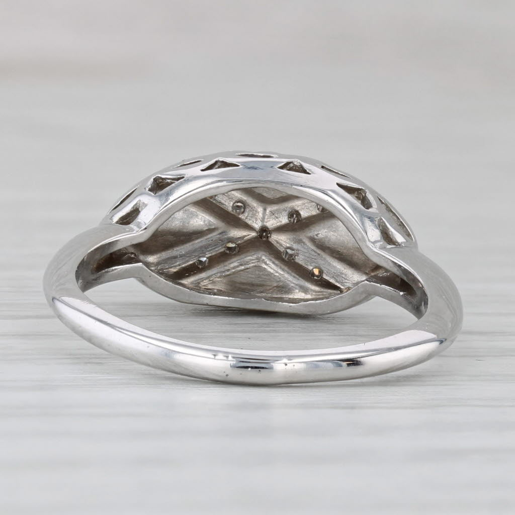 Gray Vintage Diamond Princess Ring 14k White Gold Size 7.5