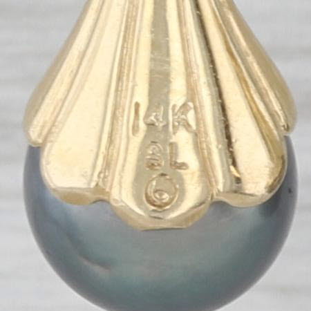 Convertible Cultured Pearl Diamond Earring Charms on Hoops 14k Yellow Gold