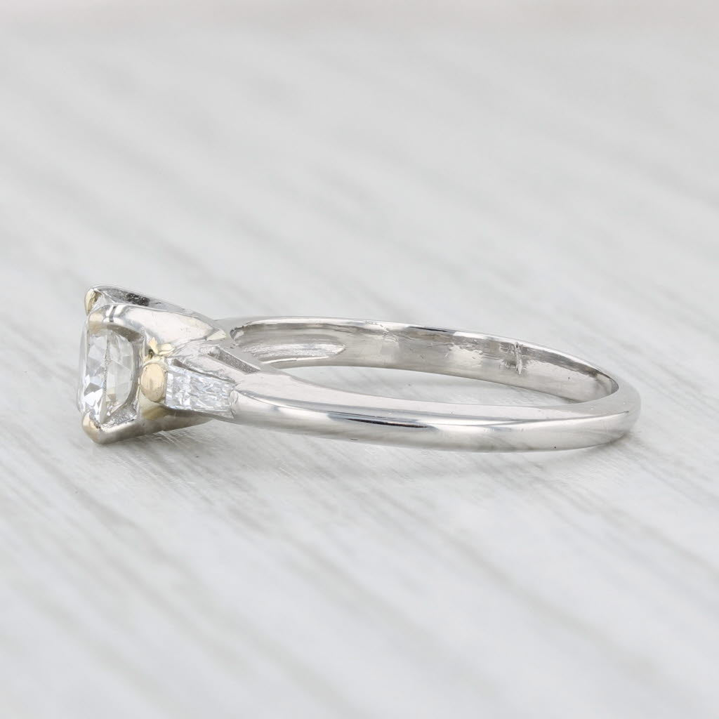 Light Gray 0.85ctw Round Diamond Engagement Ring 900 Platinum Size 5.5