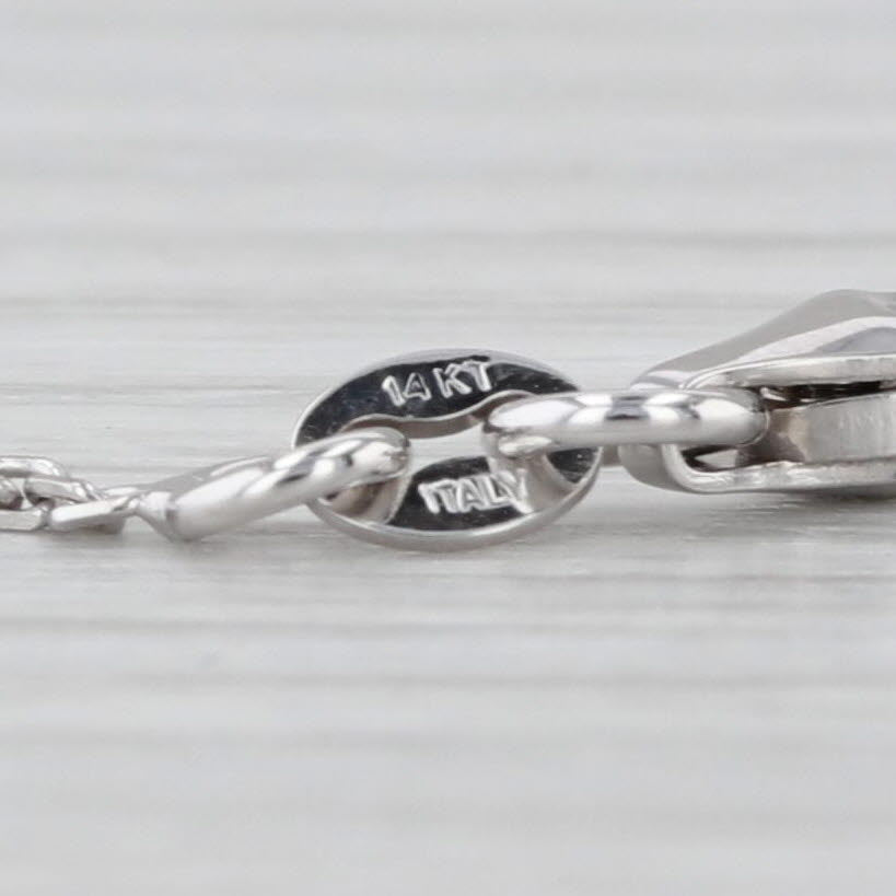 Cable Chain Necklace 14k White Gold 17.5" 1.2mm