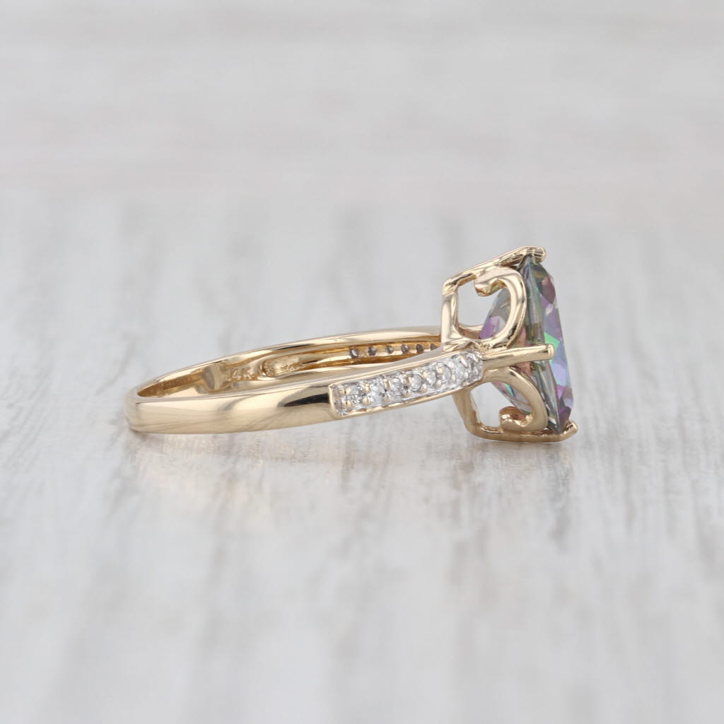 2.75ctw Multicolor Mystic Topaz Diamond Ring 14k Yellow Gold Size 7