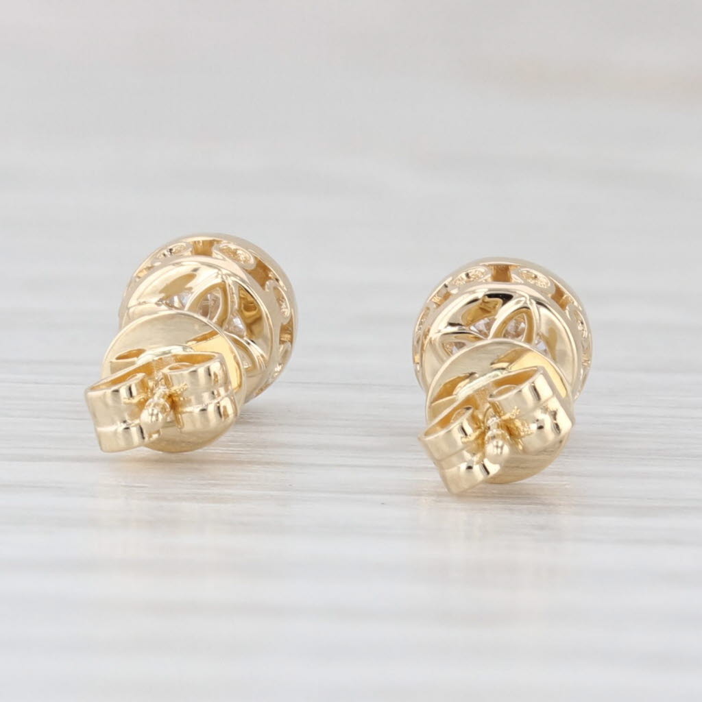 Light Gray New 0.56ctw Lab Grown Diamond Stud Earrings 14k Yellow Gold Round Solitaires