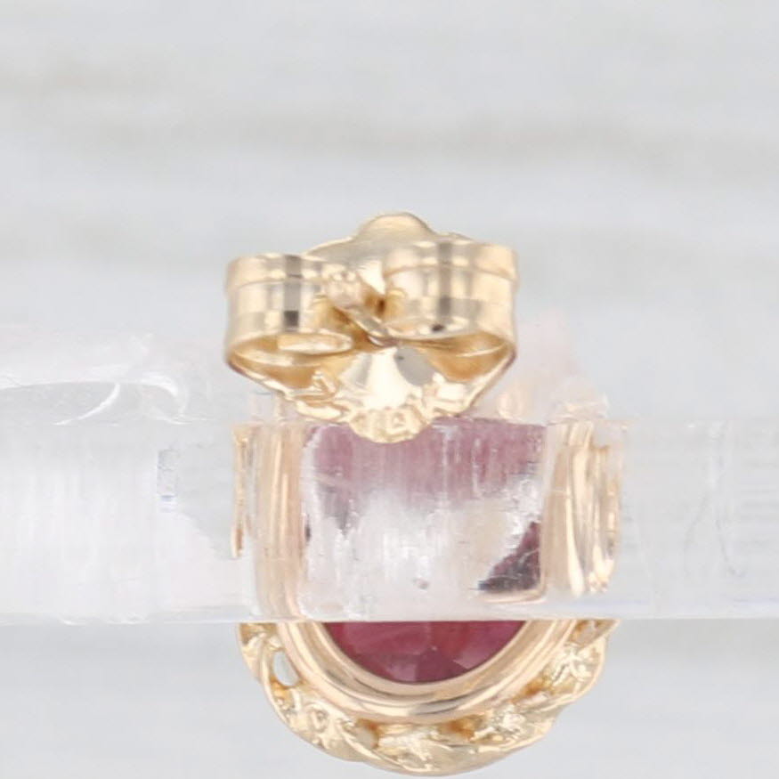 Light Gray 3ctw Oval Garnet Stud Earrings 14k Yellow Gold