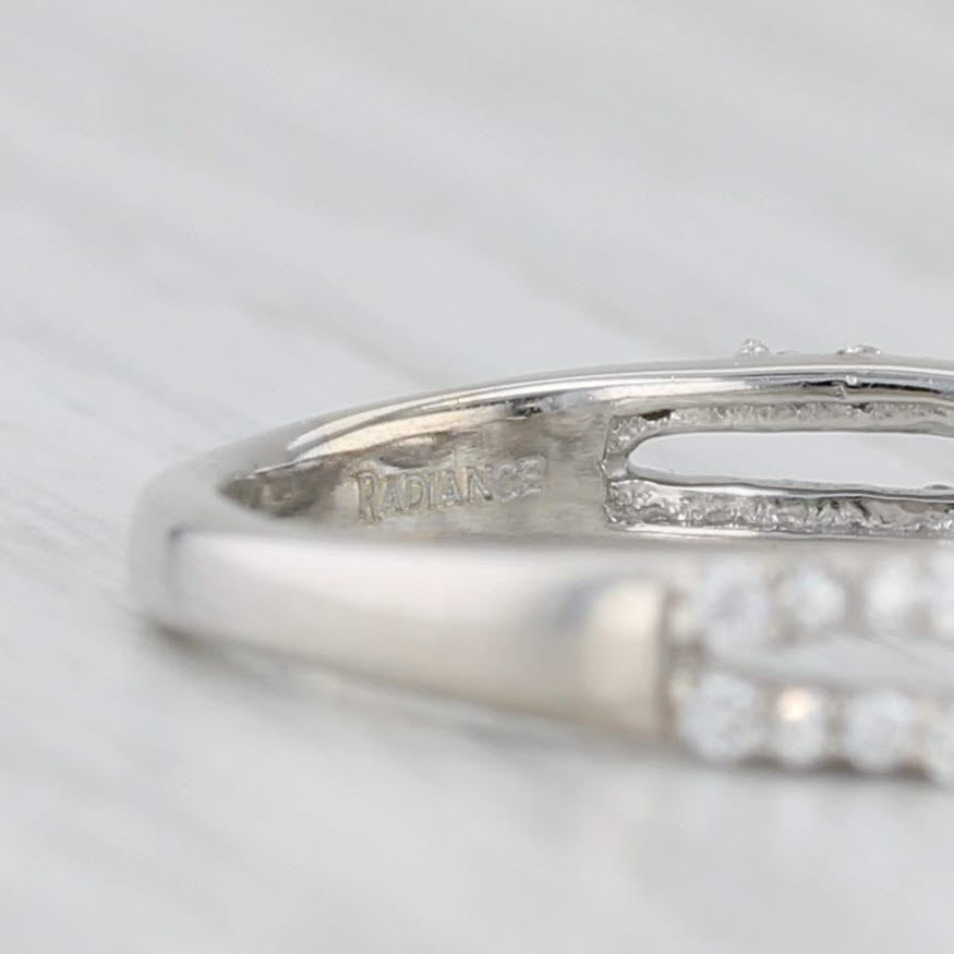Light Gray 0.33ctw Woven Diamond Band 14k White Gold Stackable Wedding Ring Size 8.25