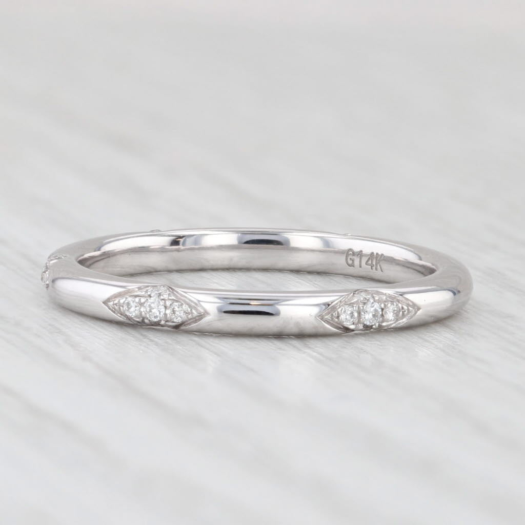 Light Gray New Diamond Wedding Band 14k White Gold Stackable Anniversary Ring Size 6.5