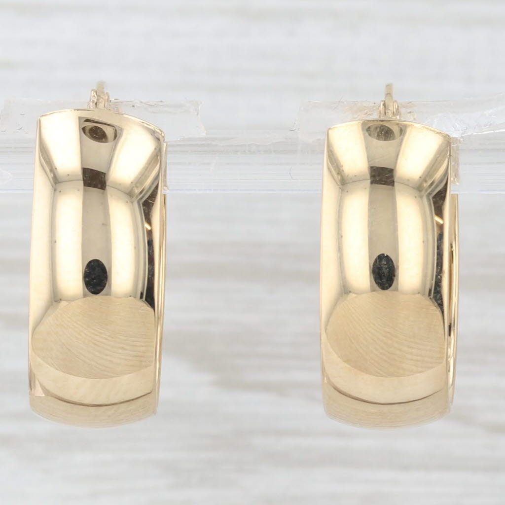 Light Gray Yellow Gold Hoop Earrings 18k Snap Top Oval Hoops