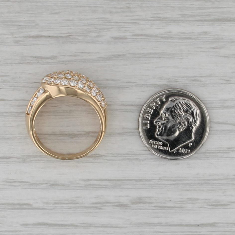 1.20ctw Pave Diamond Overlay Ring 14k Yellow Gold Size 5.25
