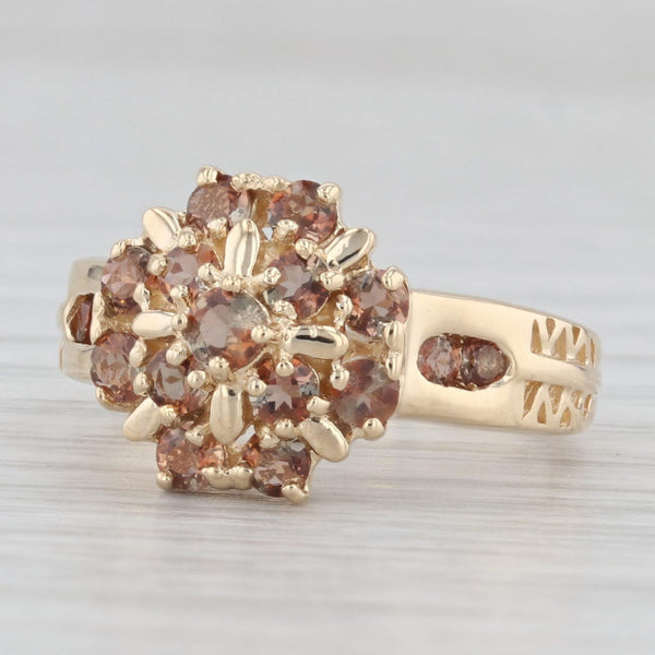 1.04ctw Andalusite Cluster Flower Ring 14k Yellow Gold Size 6.25