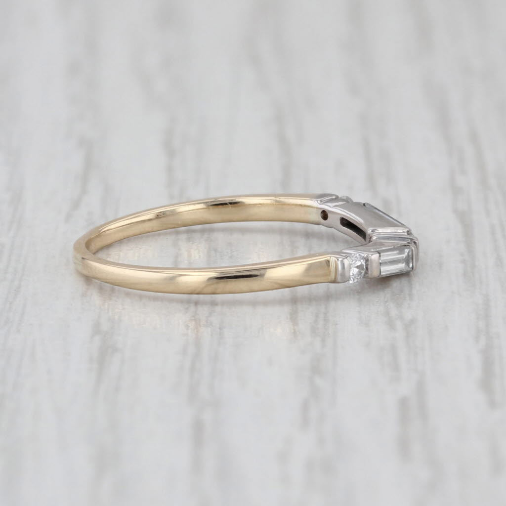 0.37ctw Diamond 2-Toned Wedding Ring 14k White Yellow Gold Size 7.5 Band