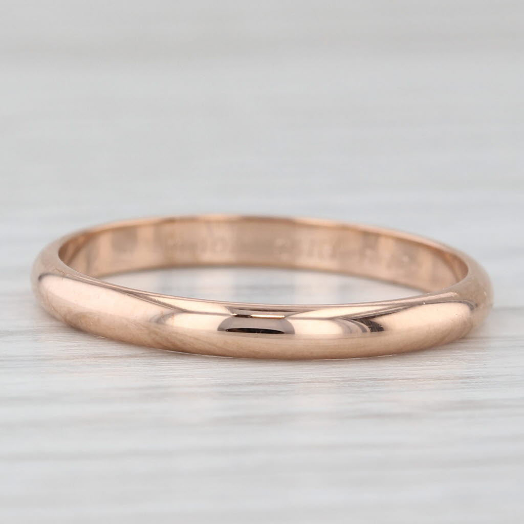 Light Gray Cartier Wedding Band 18k Rose Gold Size 8.75 Designer Ring Stackable