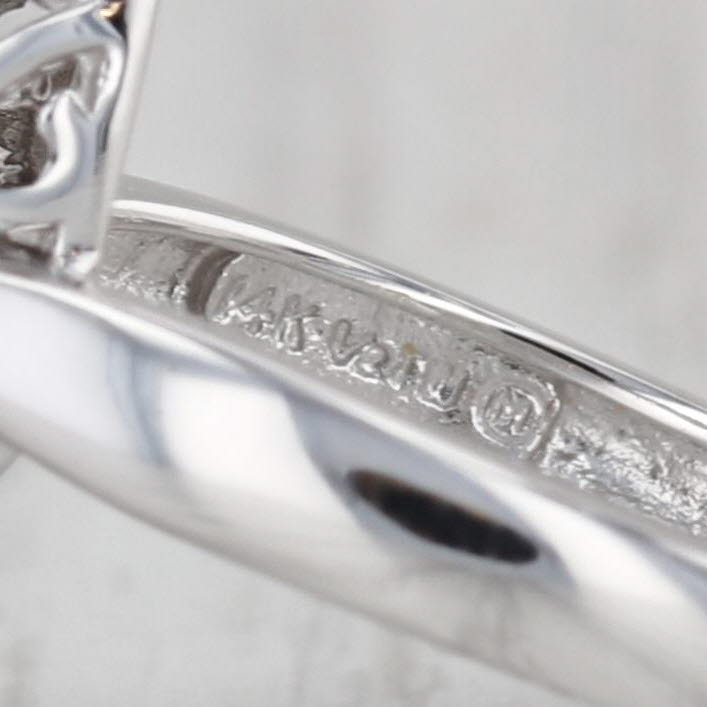 0.48ctw Diamond Halos Engagement Ring 14k White Gold Size 7.25