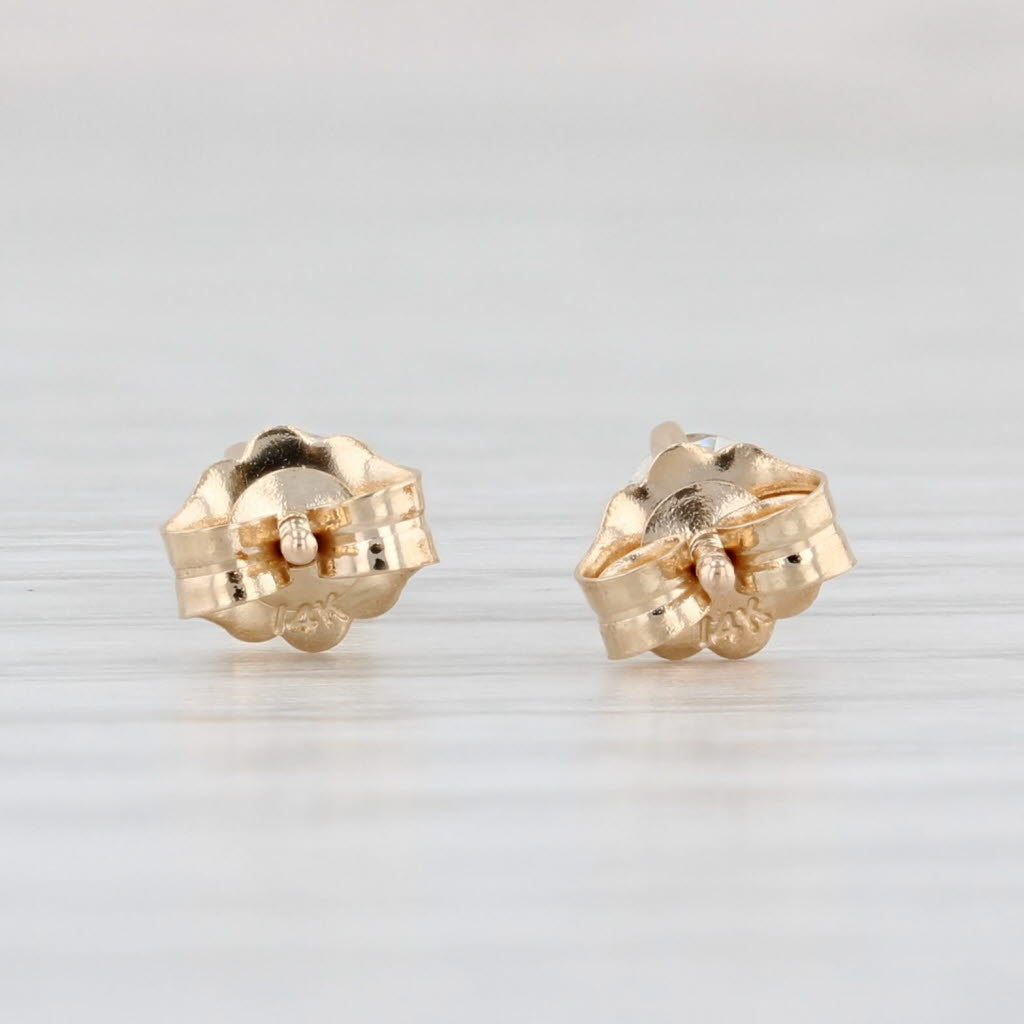 Light Gray 0.33ctw Solitaire Diamond Stud Earrings 14k Yellow Gold Round Studs