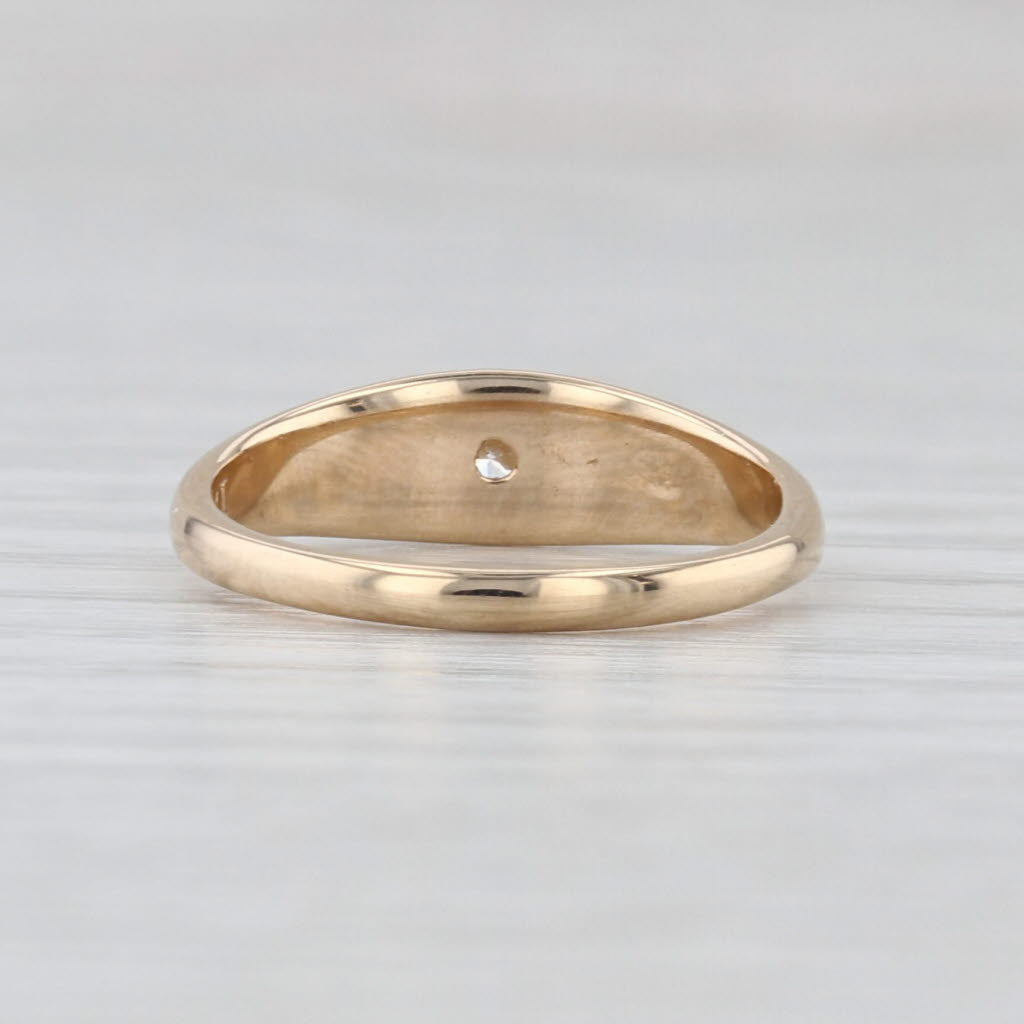 Diamond Solitaire Ring 14k Yellow Gold Size 3.25 Stackable Band