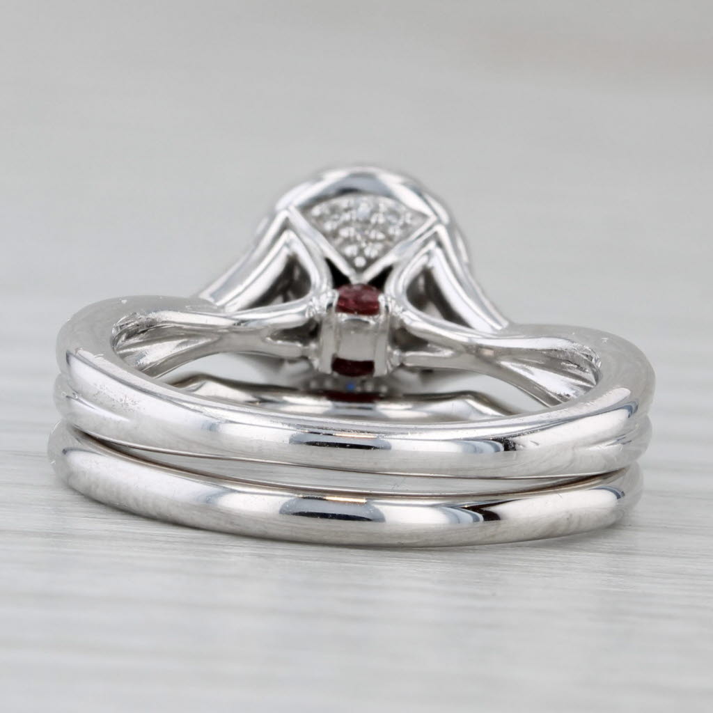 Gray 0.52ctw Diamond Halo Engagement Ring Wedding Band Bridal Set 10k Gold Size 7