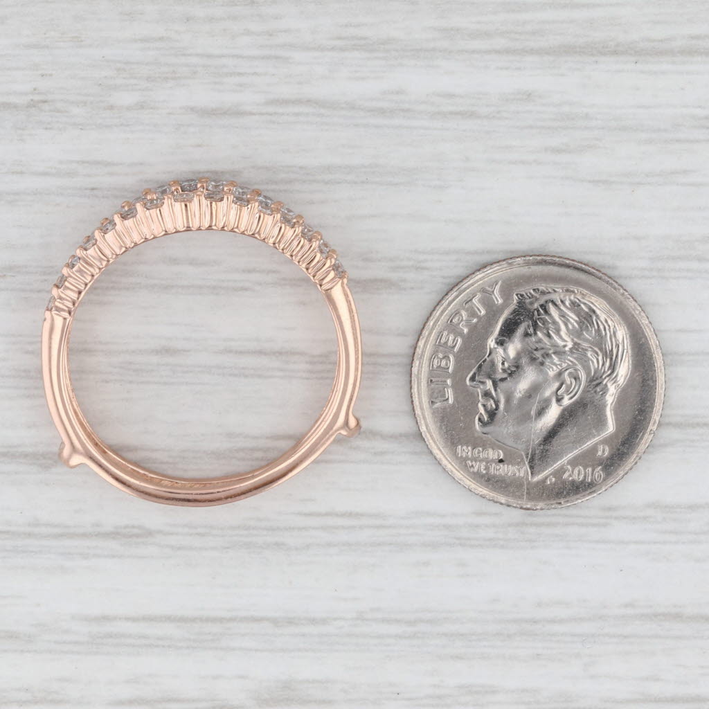 Light Gray 0.50ctw Diamond Ring Jacket Guard Wedding Band 14k Rose Gold Size 8.25