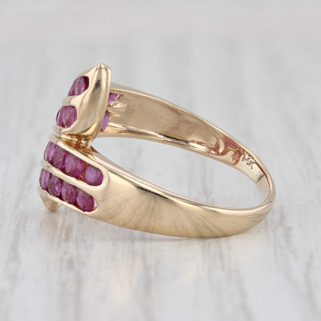 1.10ctw Ruby Bypass Ring 14k Yellow Gold Size 7.25