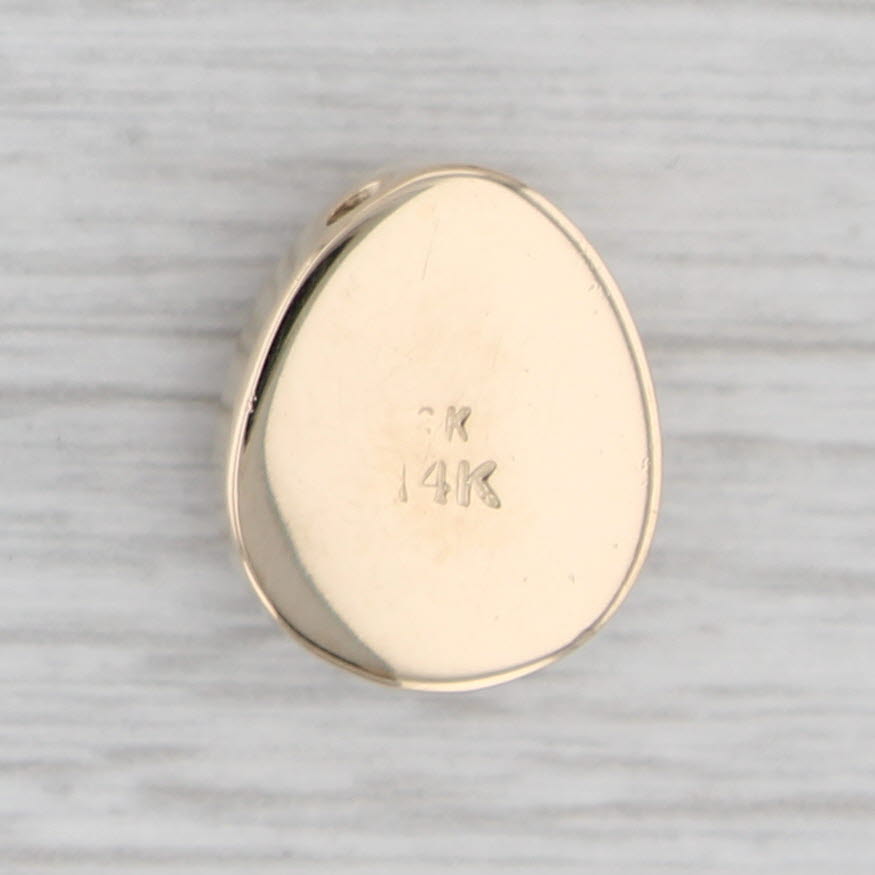 Light Gray 0.55ct Garnet Pearl Slide Charm 14k Yellow Gold Vintage Goldman Kobler