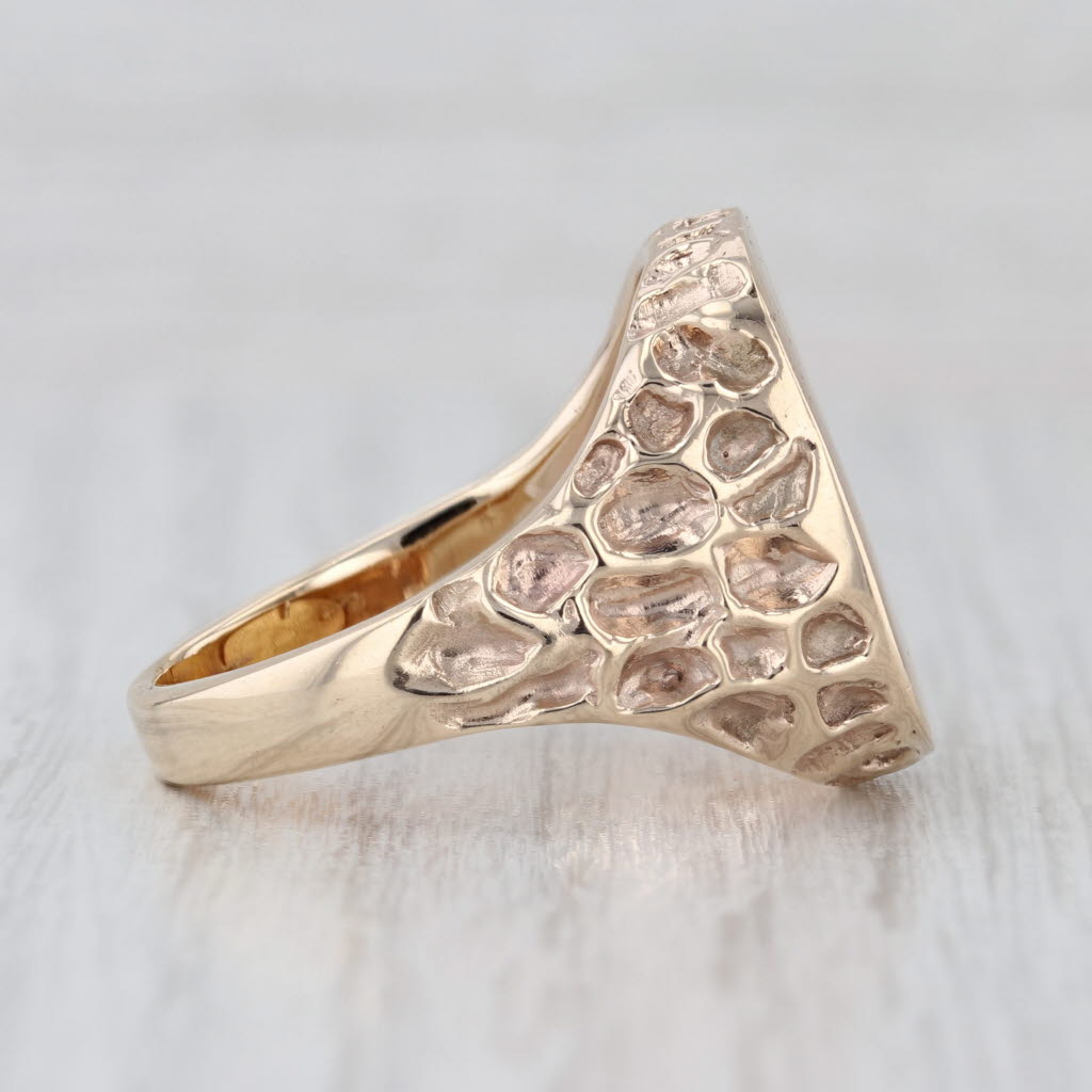 1899 $2.5 900 Gold Coin Nugget Ring 10k Yellow Gold Size 10.75 Signet