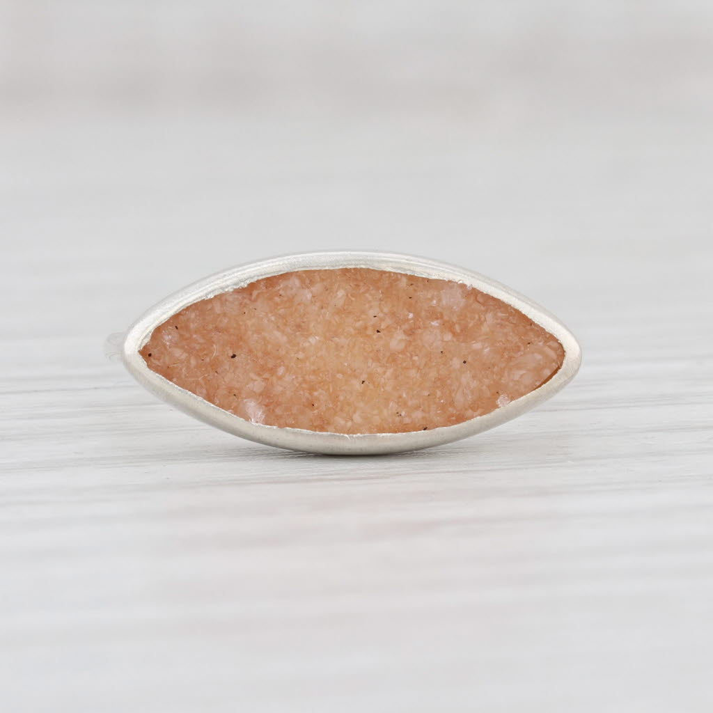 New Nina Wynn Sand Druzy Quartz Sterling Silver Ring Statement Size 7