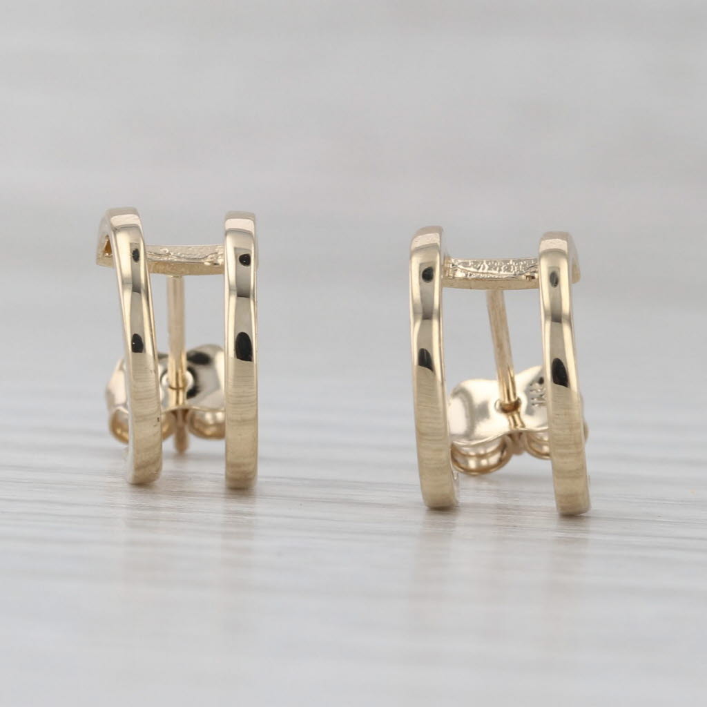Small Round Double Hoop Earrings 14k Yellow Gold Pierced Hoops