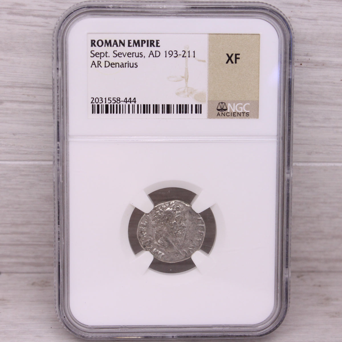 Ancient Roman Empire Silver AR Denarius Septimius Severus AD 193–211 NGC XF
