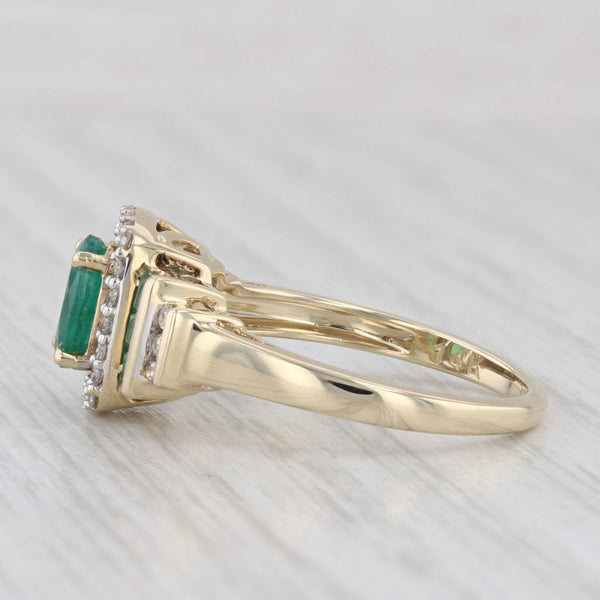 1ctw Emerald Diamond Halo Ring 14k Yellow Gold Size 7 Engagement