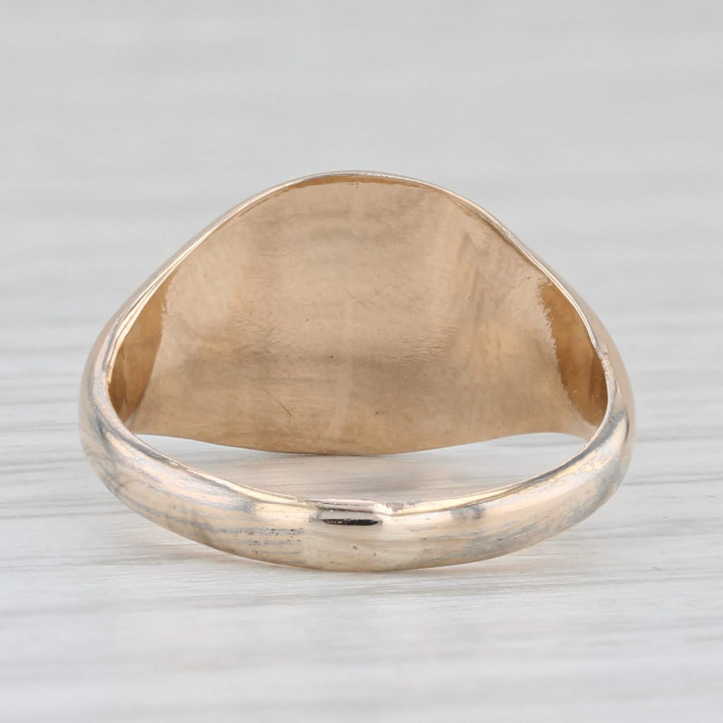 Light Gray Vintage 10K Yellow Gold Filled "C" Initial Signet Ring Size 3.5