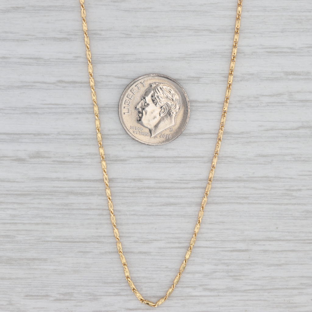 Tube Chain Necklace 18k Yellow Gold 16" 1.2mm