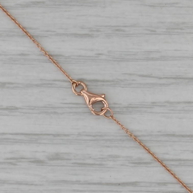 1.35ctw Diamond Pave Heart Pendant Necklace 14k Rose Gold 18" Cable Chain