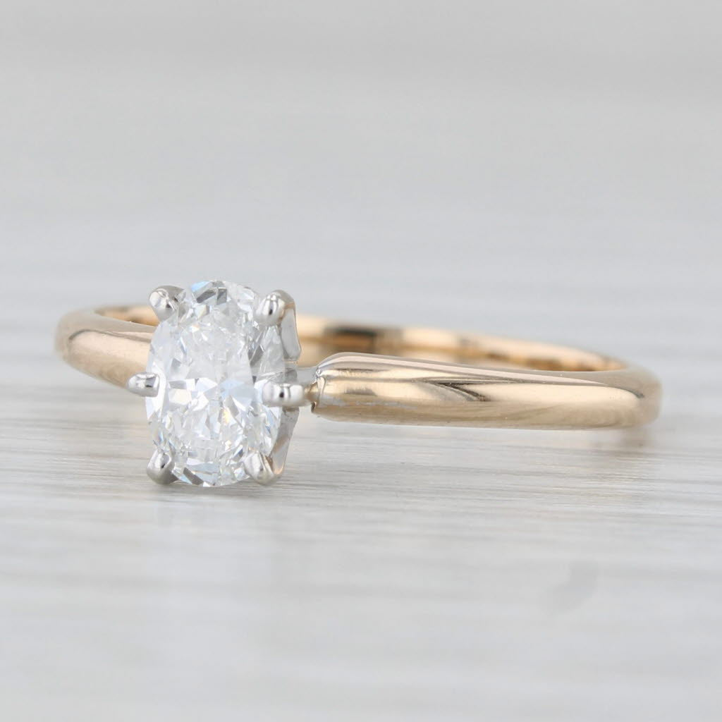 Light Gray 0.40ct Oval Diamond Solitaire Engagement Ring 14k Yellow Gold Size 8