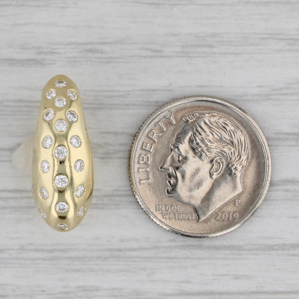 Gray 0.40ctw Diamond Dots Teardrop Pendant 18k Yellow Gold